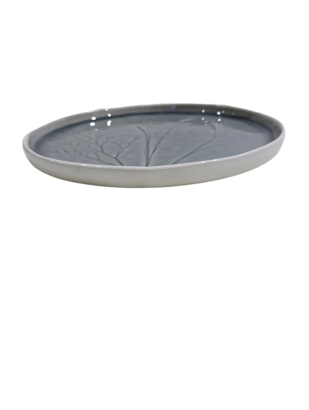 New Slate Grey Ceramic Dessert Plates Set Of 4